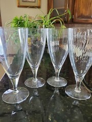 Fostoria Inspiration Water Goblet Narrow Optic Glasses Set of 4 Model 6107