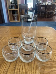Vintage Princess House Carafe With 6 Glasses
