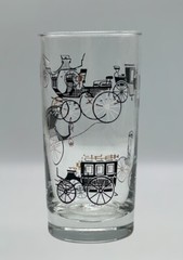 Vintage MC Libbey Horseless Carriage Highball Glass Retro Barware 5.5″