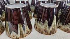 Canonsburg Pottery Brown Drip Glaze Set Of 15 Tumblers Cups 10oz 3½»