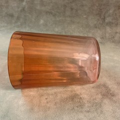 Victorian Libby Glass Company Cranberry Amberina Rib Optic Water Tumbler