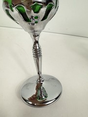 VTG 1940’s Art Deco Farber Brothers Krome Kraft Cocktail Glasses Set Of 3