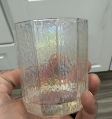 Set of 4 Vintage Federal Glass «Moon-Glow» Iridescent Tumblers