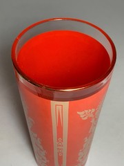 Set of 4 Vintage 1960s Culver Mandalay Red Siam Thai Goddess Glass Tumblers 6.5″