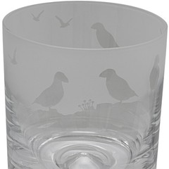 Whiskey Glass Decorated Puffin Sandblast Animal Drinking Tumbler Gift Box Animo