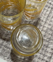 Vintage Libbey Golden Wheat Juice Glasses Set of 5 MCM 1970s Retro 6oz Tumblers