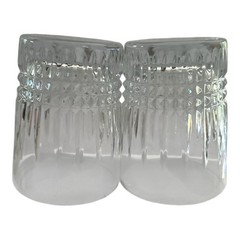 Set Of 2 Waterford Lismore Diamond Double Old Fashioned Glass 4 3/8″ Crystal