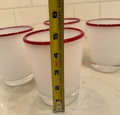 Villeroy & Boch hand blown, cased glass tumblers with red rim- Set Of 4