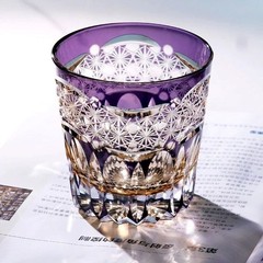 Luxury handmade Whisky Brandy Crystal Bar Glass Cup Tumbler Geometric Cut 11oz