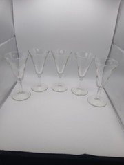 5 Vintage Hand Blown Cordial Sherry Glasses 4.75 » Tall
