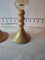 2 Bombay Co. Gold & Amber Champagne Flutes 10” Glasses Made in Poland EUC