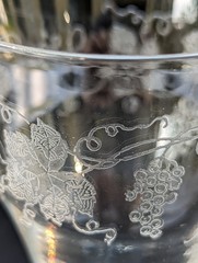 ANTIQUE FOSTORIA NEW VINTAGE GRAPE ETCH #227 STEM 858 5 1/2″ PARFAIT/CHAMPAGNE