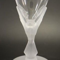 Sasaki Crystal Wings Clear Wine Glasses set of 2 E Yamagishi Figural Stem Vtg