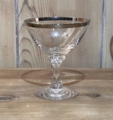 Fostoria Wedding Ring Set of 10 Sherbet Champagne Glasses 4.25″ tall Vintage