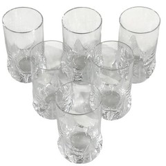Heavy Crystal Elegant Embellished Frosted 3D Leaf Base Highball Glasses-Set of 6