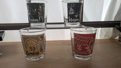 4 Cities Glasses Madrid, London, Hague And Bombay (Libby)