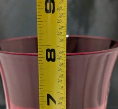 Ruby Red Colored Wine Glasses or Water Goblets 8″ with Clear Ball Stems Set of 3