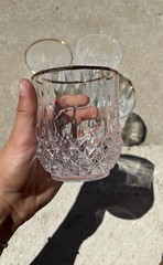 Vintage Crystal Tumblers with Gold Rim – Set of 4