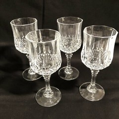 Set of 4 Cristal D’Arques Longchamp 24% Lead Crystal 6 1/2″ Goblets 5 ounce