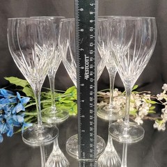 5 Cristal D’Arques ENCHANTE Contemporary Cut Crystal Water Goblets Wine Glasses