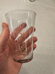 Set of 2 MCM Clear Etched Atomic Starburst Drinking Glasses 4-1/8″ x 2-7/8″
