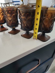 Vintage Noritake Spotlight Walnut Brown Thumbprint Wine/Water Goblet