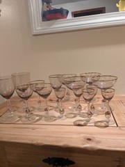 Vintage Zlata Zuzana smoke tinted crystal stemware