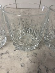 Set Of 4 Arcoroc Lancer On The Rocks Glass Clear Vertical Cut Whiskey Tumblers