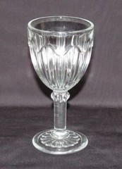 Hocking Glass COLONIAL Knife and Fork Crystal Stemmed Wine Goblet