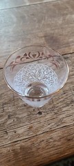Vintage Mid Century Double Shot Liqueur Glass Gold Rim Cocktail Glass