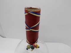 Pyrex Weico Vintage Glass Wrapped Neck Carafe Cruet Wine Coffee Bottle
