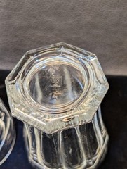 Vintage Crisa 8 Panel, Octagon Weighted Base Beer or Soda Glasses UV Reactive