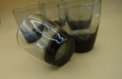 Vintage 13oz Libbey Classic Smoke Grey Rocks Glass Set Of 5