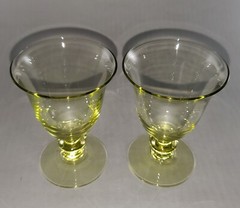 Duncan Miller Chartreuse #5333 Stem 4.125” OYSTER or FRUIT COCKTAIL Goblets 50s
