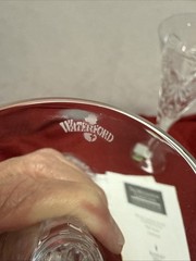 Waterford Millennium HAPPINESS Champagne Flutes Glasses Toast Set Of 2 Preowned