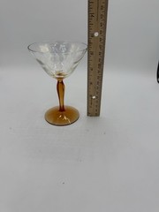 Fostoria 5093 Loop Optic Amber Stem 5 1/8” Champagne Sherbet(s)
