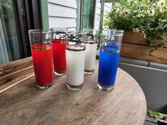 VTG Patriotic Tom Collins- Barware-Glasses- MidCentury-4th of July-Rare! L-A