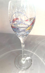 Luminescence Handcrafted Romanian Glass Crystal Pitcher, 2 Glasses, and Stirrer
