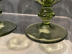 Libbey DuraTuff Gibraltar Olive Green Goblets Set of 3 Vintage USA Glasses