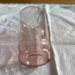 Three Pink Depression Glass Small Glasses All In Chip Free Condition See Photos