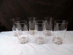 Set of 6 Imperial Clear Glass Candlewick Tumblers 5 3/8″ Tall