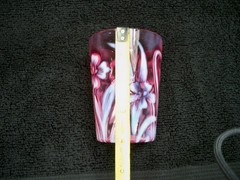 Rare Northwood Daffodils Opalescent Glass Cranberry Tumbler Victorian Antique