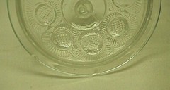 Clear Glass Footed Covered Candy Jar Medallions Unknown Maker