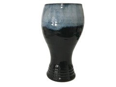 Banner Oak Handmade Studio Pottery Pilsner Beer Goblet Drip Over Shades of Blue