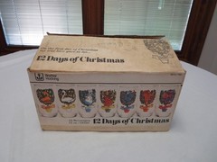 Vintage Anchor Hocking 12 Days of Christmas Glasses 12 oz Complete set in Box