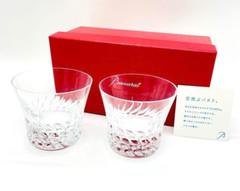 Baccarat Gloria 2016 Year Tumbler Crystal Rock Glass Set of 2 Unused w/box Japan