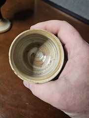 Deneen Pottery HandThrown Pair Of Brown&White Mini Goblets