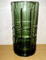 Vintage Kitchen Anchor Hocking Green Waffle Iced Tea Glass High Ball Tumbler