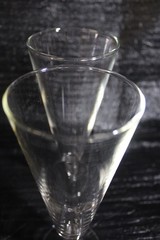 Pair of Vintage Tall Tapered Fluted Footed glasses (89)