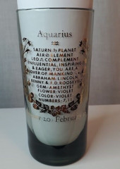 Vintage MCM Federal Glass 22K Zodiac Aquarius Tumbler/Highball Glass